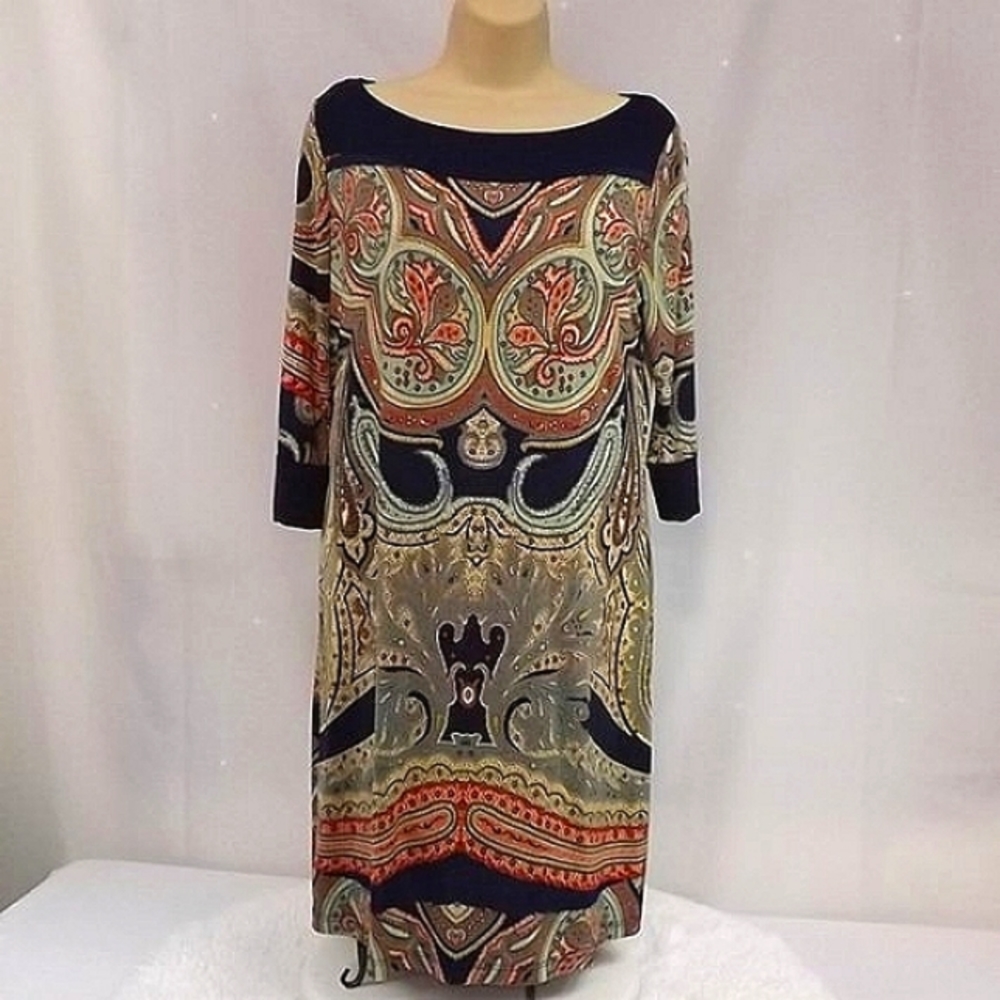 Gilli Shift Dress, Multi Color Pattern, Size M
